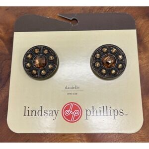 New Bronze Amber Gemstones LINDSAY PHILLIPS Interchangeable Shoe‎ Snaps DANIELLE